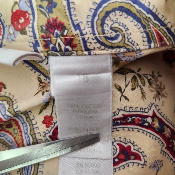 Elizabeth by Liz Claiborne Paisley Snap Front Top Plus Size 18 Vintage Cotton - Picture 9 of 16